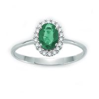 Anello Miluna Donna Kate in Oro bianco Smeraldo LID3279-14 - LID3279-14